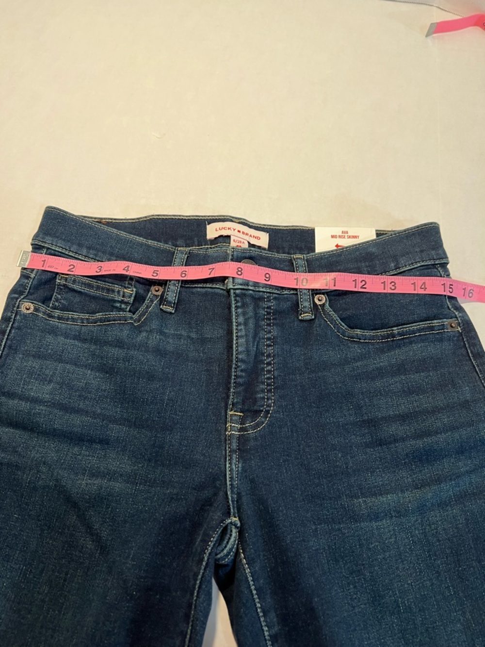 Lucky Brand Ava Mid Rise Skinny Jeans Womens size 6/28 Dark Wash Stretch - Picture 5 of 8